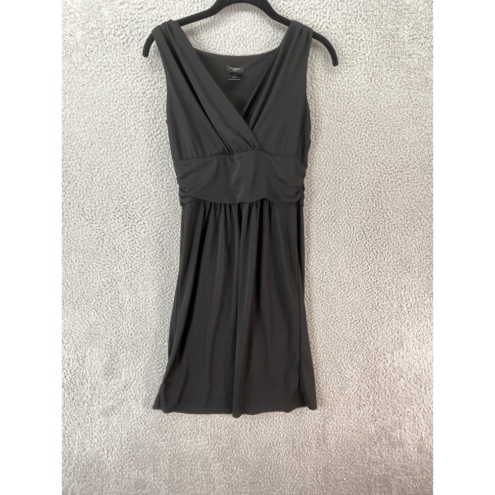 Ann Taylor Dress Women 0 Black Excellent Sleeveless Empire Waist Surplice V-Neck